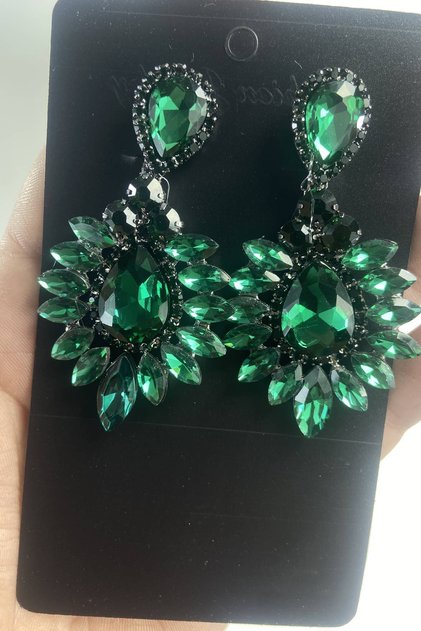 Green Shuttle Model Big Small Stone Henna Wedding Engagement Earring – Bijoux Earring, Stylish Design – Bijoux Earring