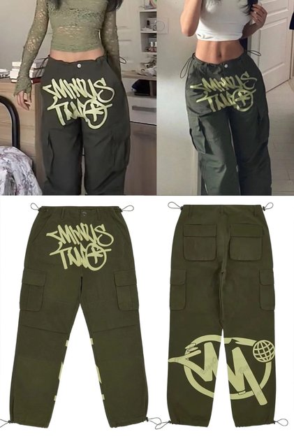 Harajuku Minus Two Cargo Pocket Street Wide Leg Baggy Unisex Pants