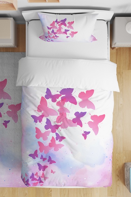 Butterflies 10 Patterned Single Baby Kids Bedding Set