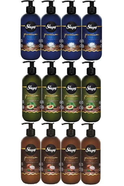 Liquid Soap Premium 500ML Mixed Natural Sage/Coconut/Lotus Flower (Set of 12)