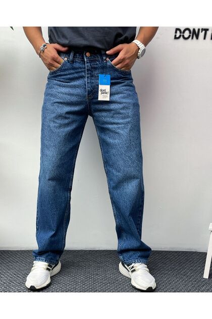 ERKEK BAGGY KALIP PANTOLON MAVİ JEAN