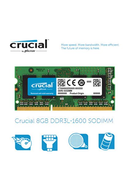 Crucial 8gb Ddr3l-1600 Notebook Bellek 1,35v - Ct102464bf160b