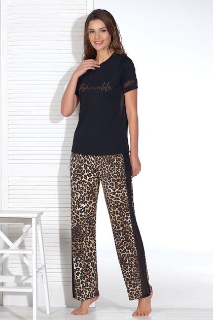 Taş Baskılı Pijama Takım