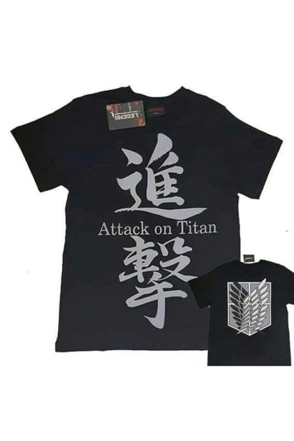 Unisex Black Attack On Titan (logo) T-shirt