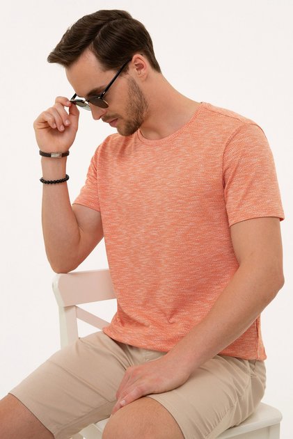 Orange Slim Fit Crew Neck T-Shirt