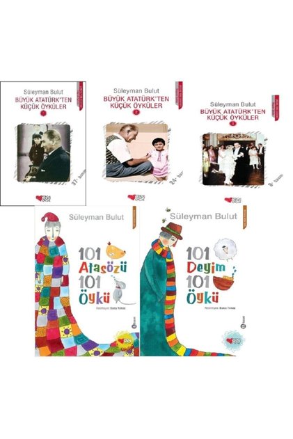 Big Set of Atatürk'ten Küçük Öyküler Seti +101 Proverbs+101 Sayings / süleyman Bulut Set of 5 Books