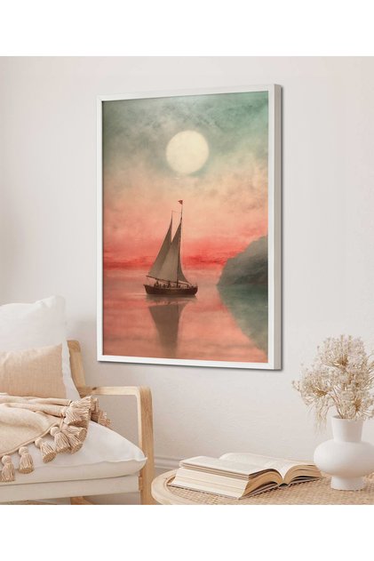 Framed Single Painting Sailboat Series Classic Poster Painting Tk/119
