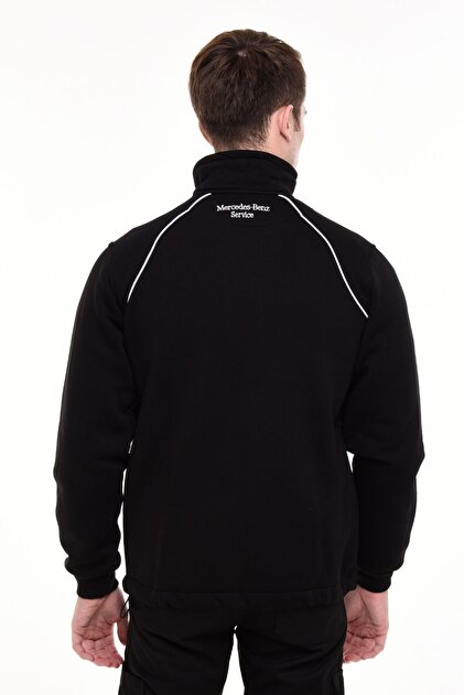 Uniprom Mercedes Servis Ceket 3 İplik Şardonlu Kışlık Siyah Erkek