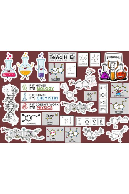 Chemistry Themed Label Set (21x30 cm 1 set)