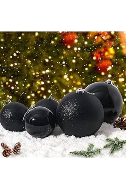 Christmas Pine Tree Black 6 cm Ball Ornament