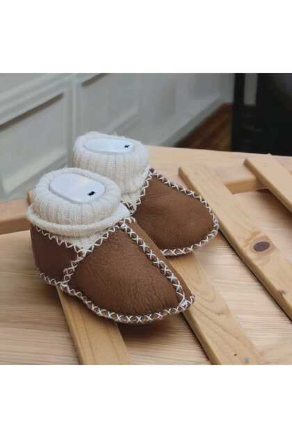 Organic Leather Baby Shoes - Baby Home Shoes with Ankle Socks