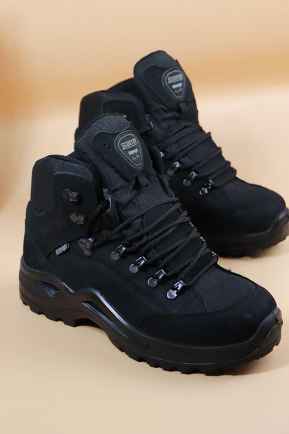 - 1219 Black Genuine Leather Waterproof Men's Boots