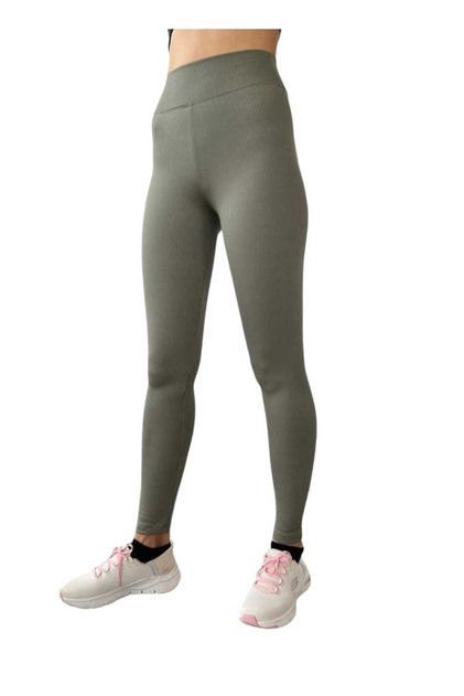 Women's High Waist Recovery Ribbed Ribbed Fleece Inside Leggings