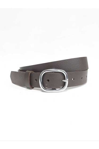 100% Genuine Leather Women's Belt with Silver Buckle