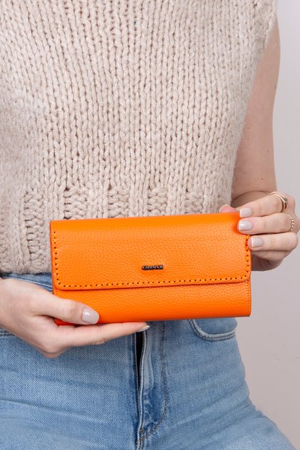 L2732 Genuine Real Leather Large Size Special Design Hand-Stitched Women's Portfolio Wallet