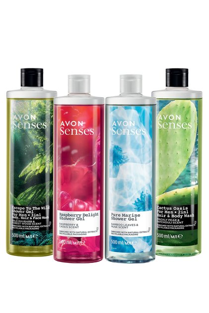 Raspberry Blackcurrant - Bamboo Leaf, Musk Pear, Patchouli and Rhubarb Forest Scented Shower Gel Pak