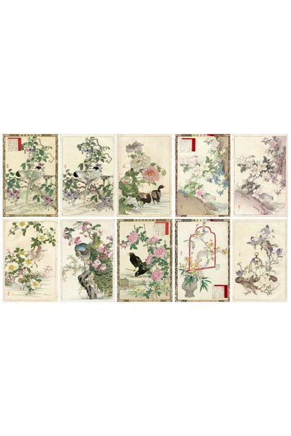 Japanese Drawings Themed Postcard Set (10x15 cm 10 pieces)