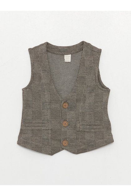 V-Neck Patterned Baby Boy Vest