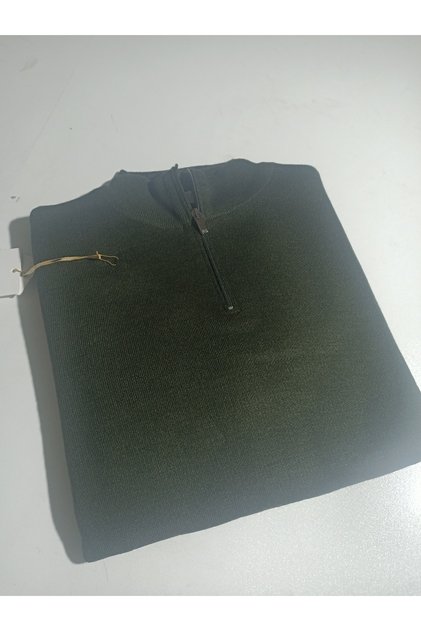 stand collar half zip woolen sweater