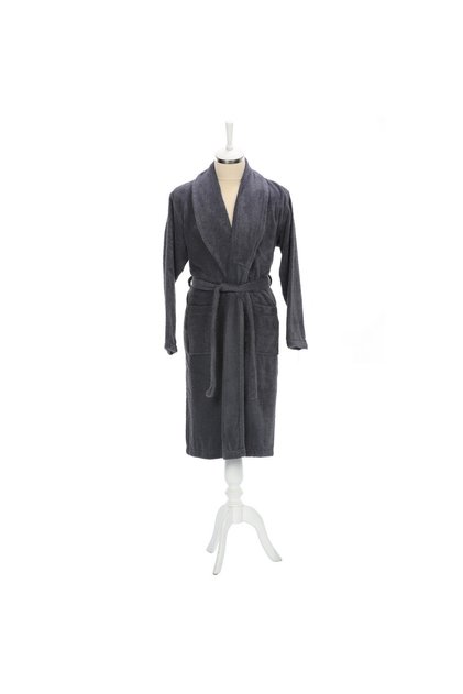 Colourist Shawl Collar Bathrobe Dark Gray Size S/m