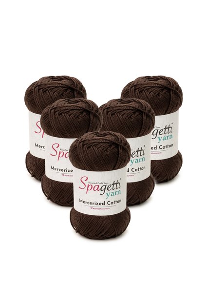 Mercerized Cotton 5 Pack Dark Brown Hand Knitting Yarn