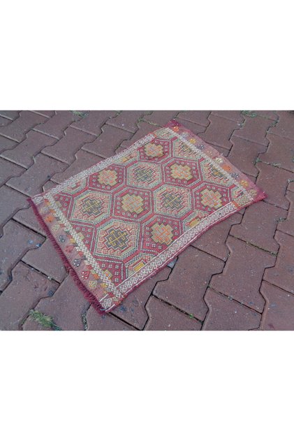 Pastel Colored, Hand Woven Perfect Nomad Cecimi, Your Song Corner, Gift Rug 73 X 56 cm T18