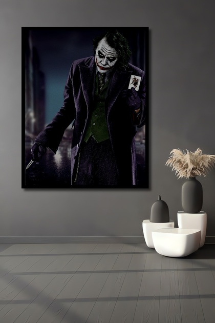 Dekoratif Joker Soyut Ahşap Tablo Dekoratif Tablolar Çerçeve Görünümlü Dikey Duvar Dekorasyon Tablo