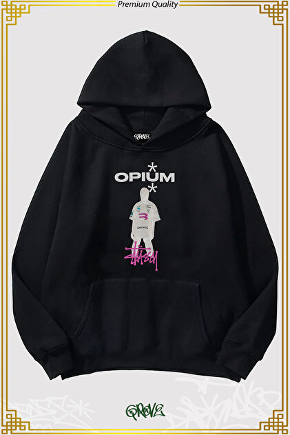 Grove Fashion Opium Three Thread Oversize Hooded Sweatshirt Hoodie