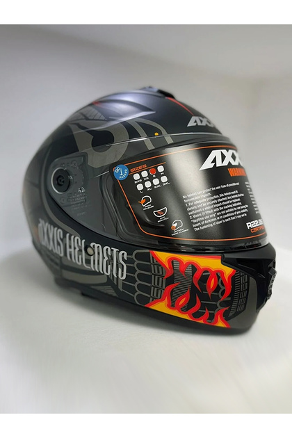 Axxis Draken S Maori Devil B5 Matt Red Kapalı Motosiklet Kaskı +
