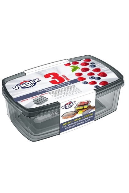 3-Piece Square Storage Container (400/700/1200ml)
