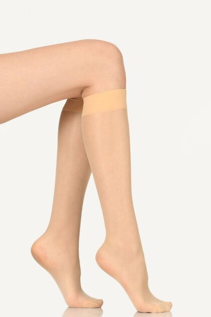 12 Pieces, Fine 15 Denier, Lycra, Thin, Below Knee, Women's Trousers Socks