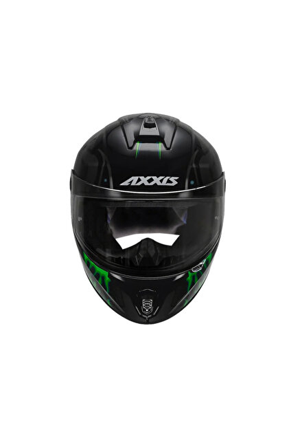 Axxis Draken S Maori Devil B6 Matt Green Kapalı Motosiklet Kaskı +