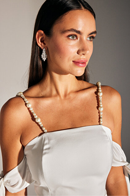 Betty & Sam Pearl White Engagement Dress- Trendyol