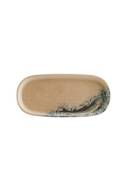 Fish Hygge 21cm x 10 cm 2 Adet Porselen Oval Tabak Seti