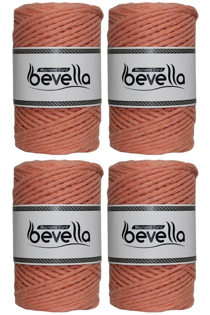 Single Twist Absorbable Macrame Cord 3mm 4 Pieces 250 Gr Salmon