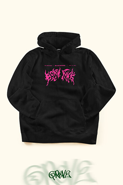 Grove Fashion BlackPink Jennie Ön ve Arka Baskılı Unisex Oversize