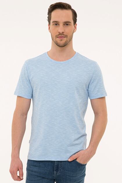 Blue Slim Fit Crew Neck T-Shirt