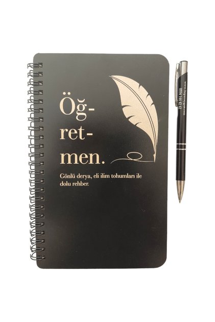 Teacher Themed Teacher's Day Gift Wooden Cover Notebook Pen Set