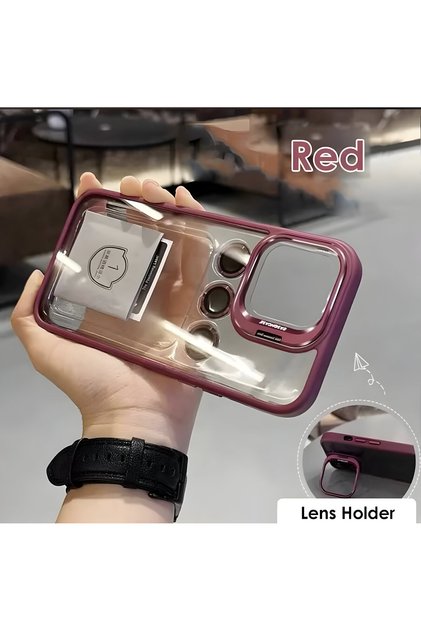 Apple iPhone 15 Compatible Camera Frame Protection Cover Stand Case with Lens Protection Gift