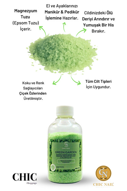 Manikür & Pedikür Ve Banyo Tuzu Green Garden 200 gram / Epsom Tuzu / Ingiliz Tuzu