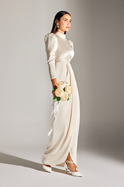 sachin and babi light blue dress White Silk Engagement Dress