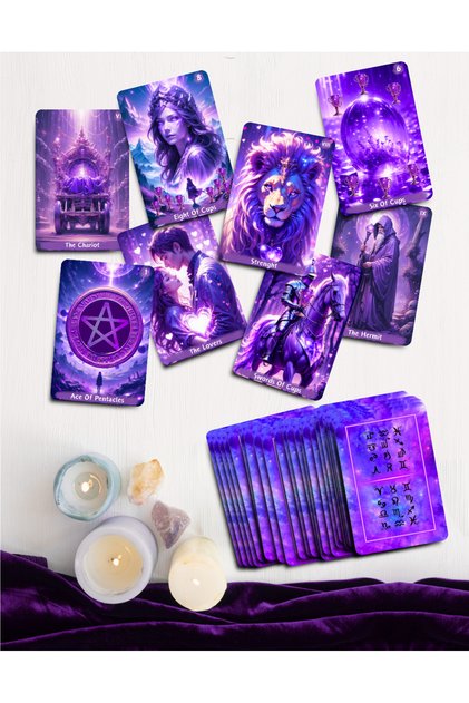 Purple Tarot Deck 78 Cards