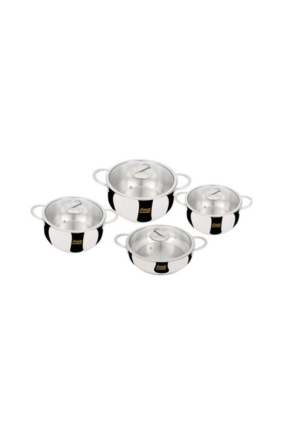 Asi 8 Piece Steel Pot Set with Metal Handle
