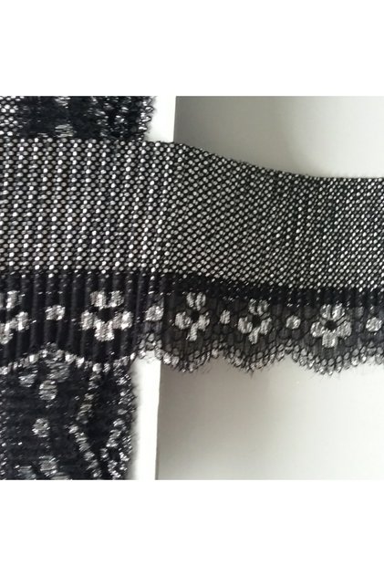 Glitter Silver Embroidery Ribbon Guipure Ribbon ( Width: 6.5 cm )