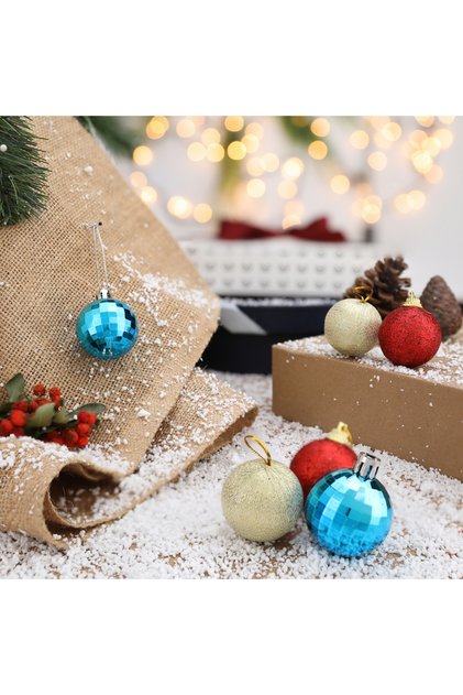 6 Pieces Round Pine Tree Ornament Hanging Christmas Decor