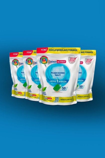 Activit Dishwasher Tablet All in One 50 Pieces - Pack of 4