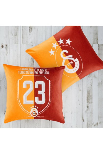 Galatasaray Licensed Double-Sided Patterned Cushion (1 Piece 40 X 40 cm)