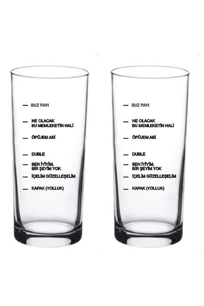 2 li Kişiye Özel Kapak Yolluk İsim Baskılı Rakı ve Meşrubat Bardağı