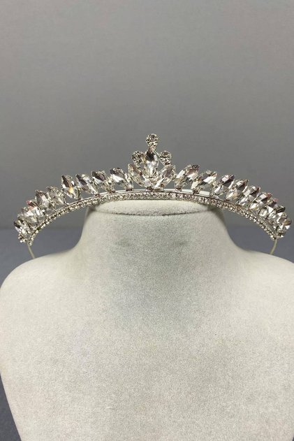 Silver Color Thin Ilayda Model Henna and Bridal Crown – Crown, Crystal Stone, Stylish Model, Bridal Crown – Crown