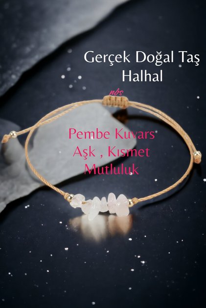 Pink Quartz Real Natural Stone Anklet